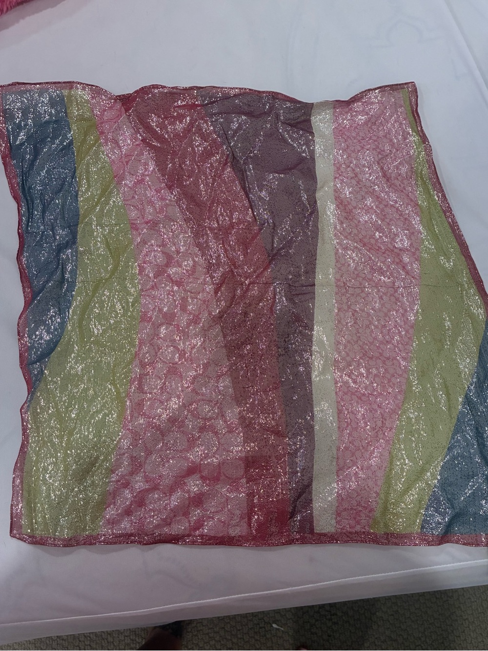 Vintage Coach Holiday 2004 Metallic Wave Silk Scarf – Y2K Rare